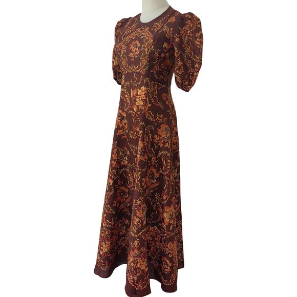Alemais Seraphina printed linen midi dress US 6 - Picture 8 of 11